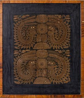 Early Continental Embroidered Panels of Dragons