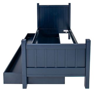Rustic Modern Blue-Painted Twin Trundle Bed
