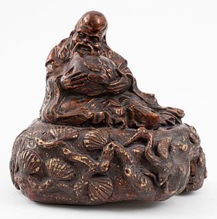 Chinese Wood Figure of the Deity Shouxing