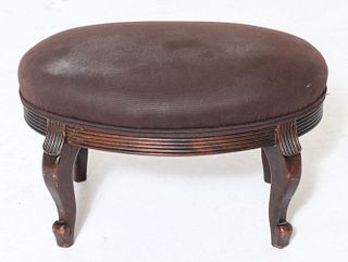 Victorian Upholstered Diminutive Oval Footstool