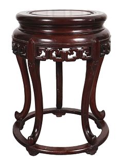 Chinese Carved Wood Side Table Pedestal