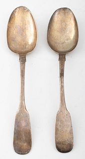 Pair 19th Century Russian .875 Silver Spoons