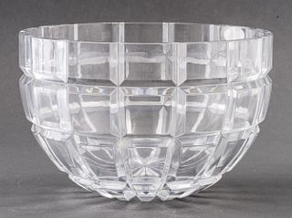 Large Block Cut Crystal Bowl