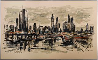 John Hoyenson "Chicago Skyline" Lithograph
