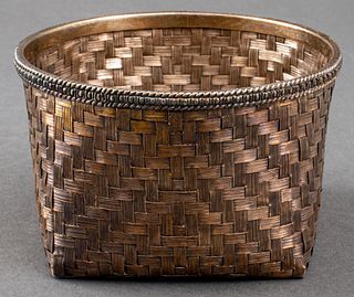 Tane Mexican Sterling Silver Woven Basket