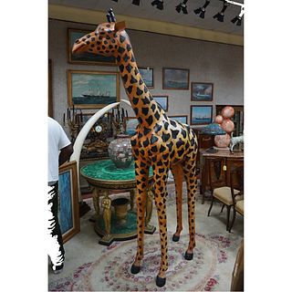Life Size Painted Leather Wrapped Giraffe