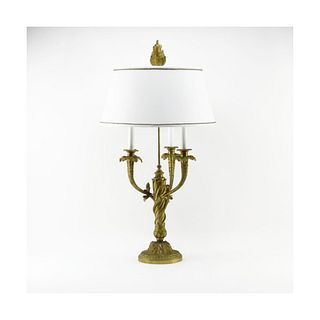 Gilt Bronze Candelabra Lamp