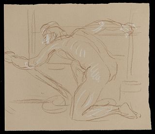 Paul Cadmus Male Nude Double Sided Drawing
