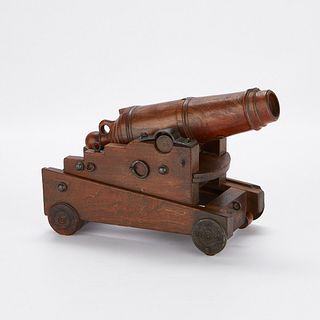 18/19th c. Carved Wooden Cannon Carronade
