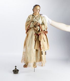 18th c. Santos Figure w/ Rosary