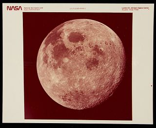 Apollo 17 Full Moon NASA Red Letter Kodak Print