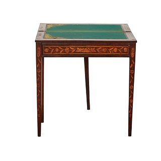Continental Marquetry Inlaid Folding Side Table