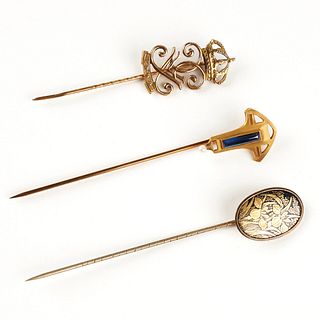 Grp: 3 Gold Hair Pins - Komai