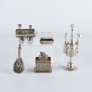 Grp: 5 Judaica Sterling Silver Items