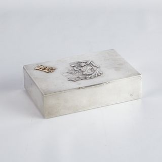 Russian Silver Cigar Box w/ Adornments