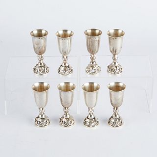 Set: 8 La Paglia Sterling Silver Cordial Cups