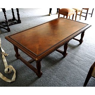 Modern Wooden Low Table with Applied Buttons