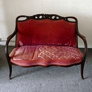 19C Louis XV Style Carved Settee