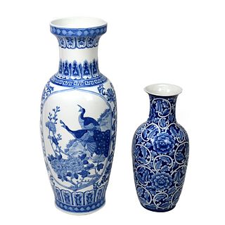 Chinese Style Blue White Vases