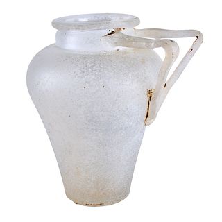 Seguso Scavo Silver Glass Vase