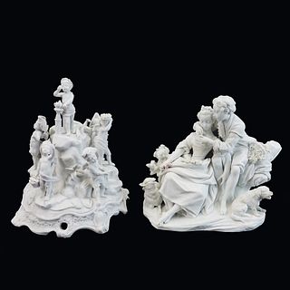 Sevres Style Bisque Porcelain Figural Groups