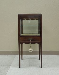 Victorian Mahogany Glass Top Display Stand.