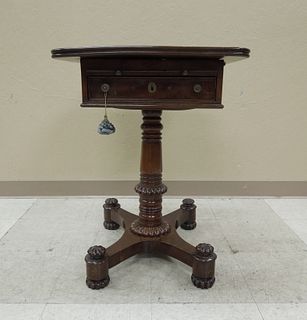 19th C. Mahogany Single Drawer Side Table.