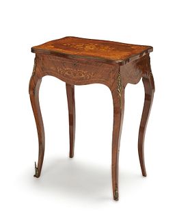 A French Louis XV-style marquetry dressing table