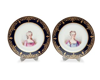 Two Sevres porcelain portrait plates