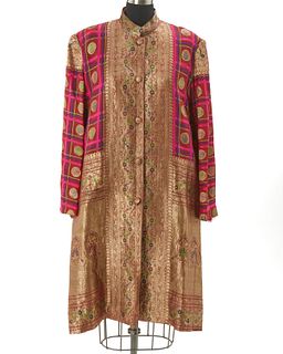 An Indian-style silk embroidered robe