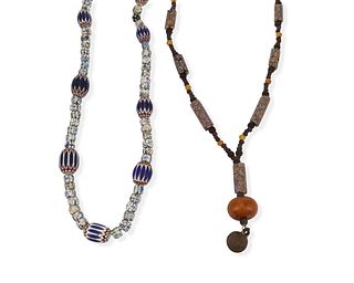 Two African trade bead necklaces
