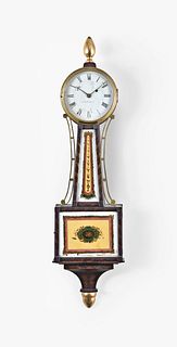 A good Simon Willard & Son stencil front patent timepiece or banjo clock