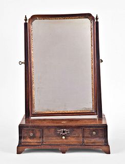A George III mahogany dressing glass