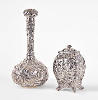A lot of two decorative sterling silver items by Gorham and George Shiebler