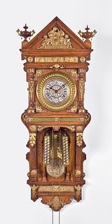 Reproduction Ansonia Clock Co. Antique Hanging Wall Clock