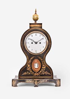 A good early 19th century English papier mache balloon clock