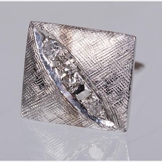 A 14kt. White Gold and Diamond Melee Tie Pin,