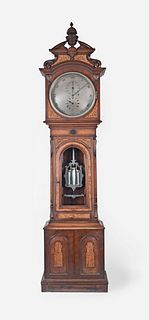 A good 19th century walnut standing astronomical clock by George Jones