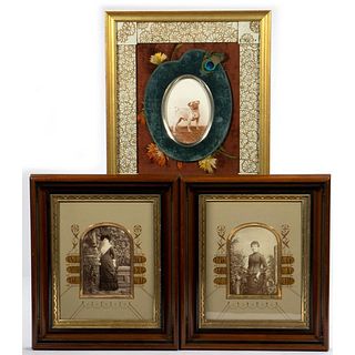 Dog Memorial, and Portraits of Ladies, c. Late 19th Century