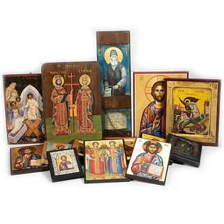 Collection of 18 Contemporary Greek Icons