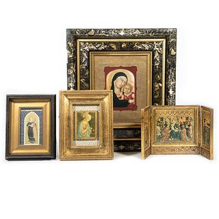 Group of 4 Printed Gilt Icon/Altar Images