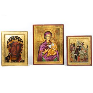 Group of 3 Contemporary Painted Icons