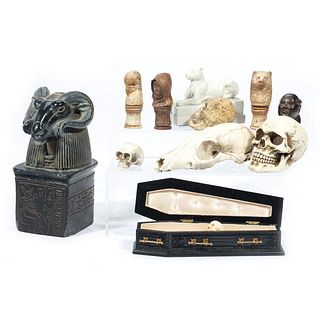 Group of Memento Mori Skulls and Other Collectibles