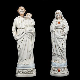 Pair of Porcelain Holy Family Figurines