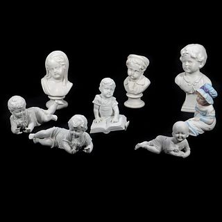 Collection of 8 Porcelain Child Figurines, incl. German Made