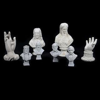 Collection of 8 Porcelain Bust and Hand Figurines