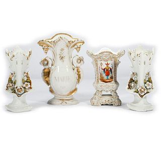 Group of 4 Porcelain Vases, Late 19th/Early 20th Century