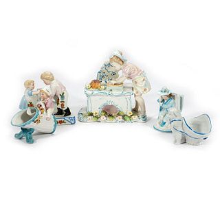 Group of Children and Dog Porcelain Figures (5)