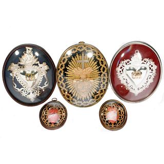 Collection of 5 Sacred Heart Devotional Objects