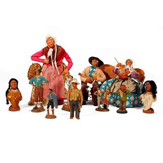 Collection of Folk Dolls and Ceramic Figures